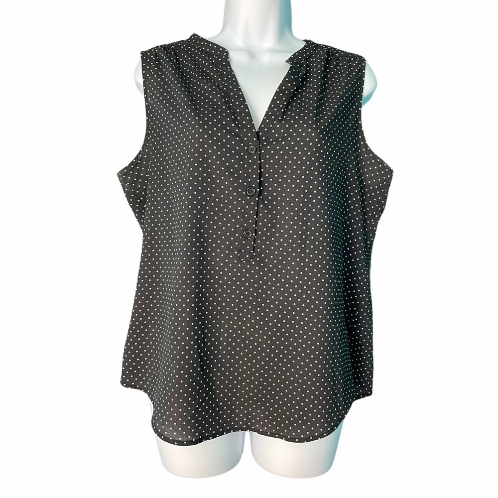 New York & Company Polka Dot Print Blouse, size L